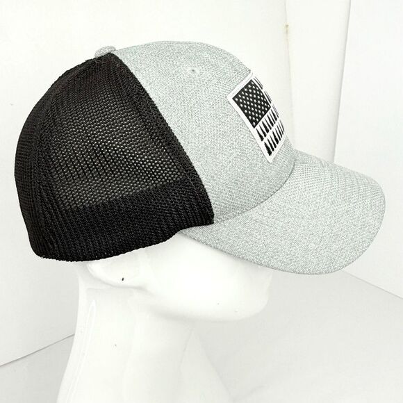 Columbia Gray Fabric Black Mesh Tree Flag FlexFit Ball Cap Hat - Picture 6 of 14